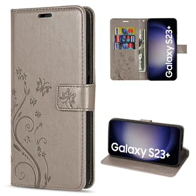 Produktbild von Handy Tasche für Samsung Galaxy S23+ Handyhülle Blumen Hülle Etui Wallet Case