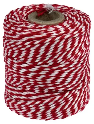 Image de Touw katoen 45meter 50gr rood/wit