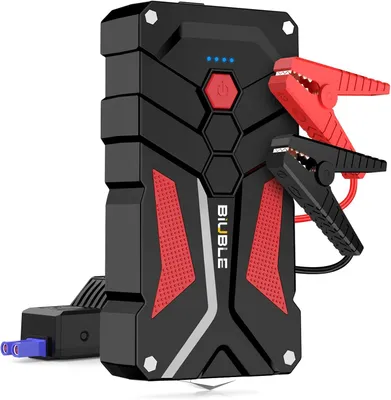 Image de Démarreur de secours 12V pour moteurs essence et diesel – Booster de batterie – 2000A de courant de pointe avec lampe LED