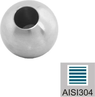 Produktbild von Kugel ∅25 mm/für Rohr ∅10 mm Endkappe Edelstahl Verschluss Stopfen Füllstab Rohr Geländer Reling Balkon Rundrohr V2A geschliffen K320 Vollkugel