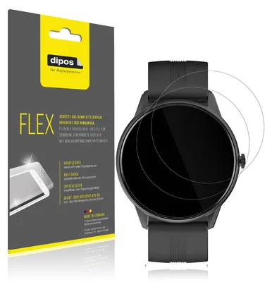Produktbild von 2x Schutzfolie für Lytimes 1,3 Zoll Smartwatch Folie, 100% Displayabdeckung, dipos Flex