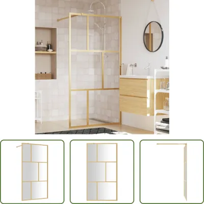 Obrázek produktu pro The Living Store Sprchová zástěna pro sprchový kout ESG z čirého skla Golden 100x195cm