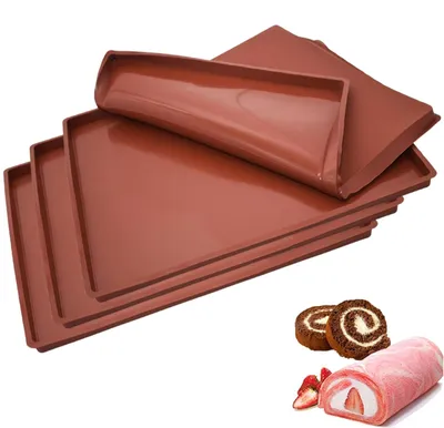 Produktbild von 4-teiliges Premium-Silikon-Backmatten-Set für Backbleche, extra starke Silikon-Backmatte, perfekt wiederverwendbare Silikon-Backmatte, hitzebeständig, geruchlos, spülmaschinenfest