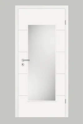 Produktbild von Pertura Zimmertür Perla 05 weiß lackiert (ähnlich RAL 9010) 86,0x198,5 cm Rechts mit Lichtausschnitt HD (ohne Glas)