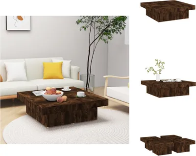 Immagine prodotto di vidaXL Tavolino in rovere affumicato 90x90x28 cm materiale a base di legno - Tavolini da caffè