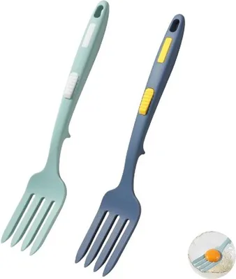 Immagine prodotto di Set di forchette da cucina in silicone flessibile, resistenti al calore, 2 pezzi, con rivestimento antiaderente