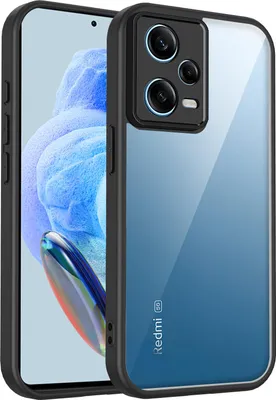 Image de Coque pour Xiaomi Redmi Note 12 5G transparente avec cadre TPU, antichoc Noir