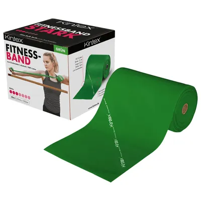 Produktbild von Kintex Fitnessband Bulk Rolle 25m, Übungsband Grün, Medium
