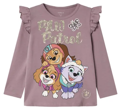 Productafbeelding van NAME IT meisjes top, model Nmfsabine Paw Ls, kleur Burnished Lilac, maat 104