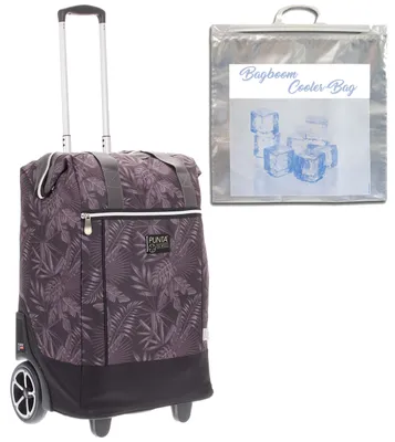 Produktbild von Einkaufsroller große Räder Punta Big Wheel Shopper Einkaufswagen Shopping Trolley Einkaufstrolley Trolly 10303-0100 Grau Blätter + Thermo Tasche