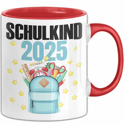 Produktbild von Trendation - Einschulung Mädchen Geschenk Schultüte Füllung Tasse Schulstart 1. Schultag Schuleinführung Schulanfang Geschenkidee Schulkind 2022 (Rot)