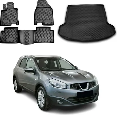Obrázek produktu pro Sada podlahových rohoží a vložek do kufru pro Nissan Qashqai +2 2008-2014 TPE černá