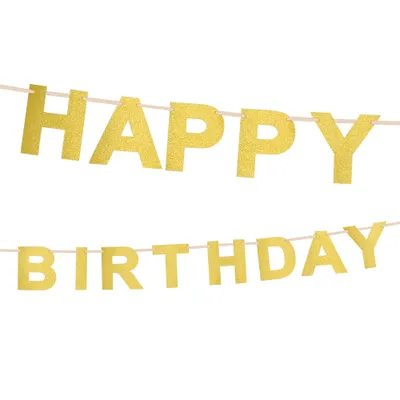 Produktbild von Happy Birthday Buchstabengirlande 2,25 m | Gold
