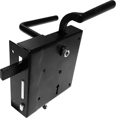 Produktbild von BAUSTER® Kastenschloss Schwarz Links/Rechts Pulverbeschichtet Schloss Aufschraubschloss Stumpfdrückerschloss Stahl Griff  Robust (RECHTS)