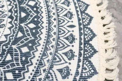 Produktbild von Famanu Teppich Boho rund mit Mandala-Muster waschbar 60 cm