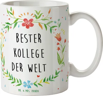 Produktbild von Mr. & Mrs. Panda Kaffeepott Kollege - Geschenk, Becher, Teebecher, Arbeitskollege, Ruhestand, Tasse, Beruf, Kaffeetasse, Teepott, Kaffeebecher, Dankeschön