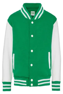 Produktbild von Awdis - Varsity-Jacke (US-College-Stil) für Kinder LT3260 (104) (Irisches Grün/Weiß)