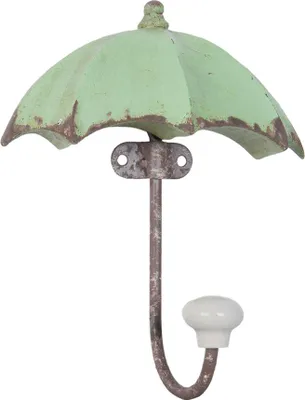 Immagine prodotto di Clayre & Eef gancio a muro 12x5x15 cm ombrello in ferro verde