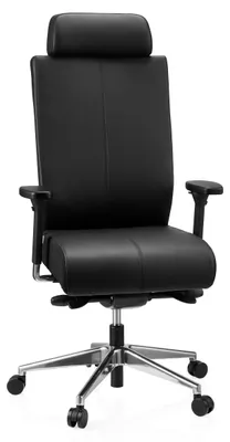Produktbild von hjh OFFICE Profi Bürostuhl PRO-TEC XXL Ergonomischer Schreibtischstuhl mit Armlehnen (höhenverstellbar) Leder Schwarz Drehstuhl für Büro, Zuhause