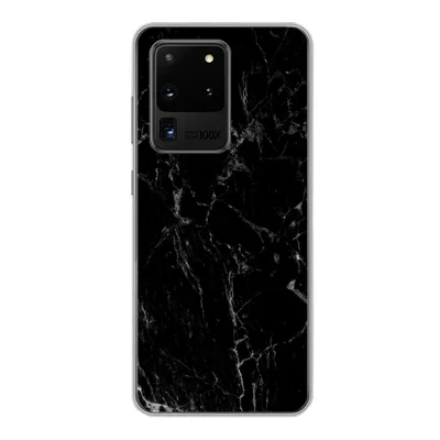 Produktbild von MuchoWow® Handyhülle Schutzhülle Hülle für Samsung Galaxy S20 Ultra Marmor - Schwarz - Naturstein Silikon Softcase Handy Hülle - Karteninhaber