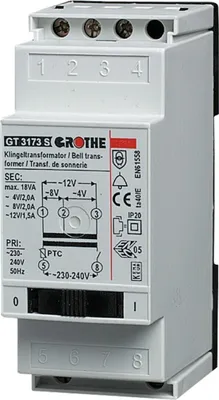 Produktbild von Grothe Klingeltransformator GT 3173 S 4-12V 2/1.5A mit Netzschalter (14083)