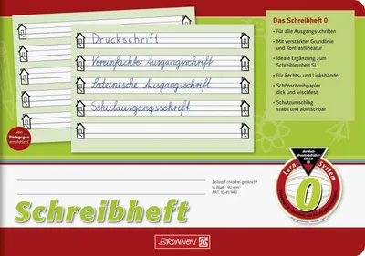 Produktbild von Schreibheft A5 quer Lineatur 0 90 g/qm 16 Blatt Packung mit 10 Stück
