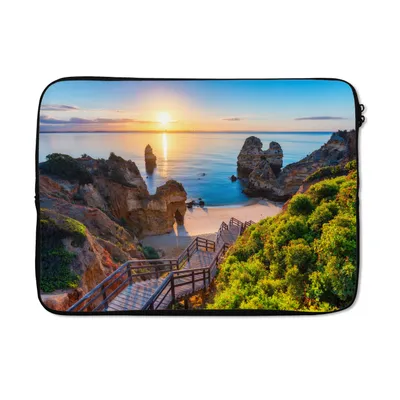 Produktbild von MuchoWow® Laptop Hülle 13 Zoll Strand - Meer - Portugal Laptoptasche - Laptophülle - Sleeve - Rundumschutz