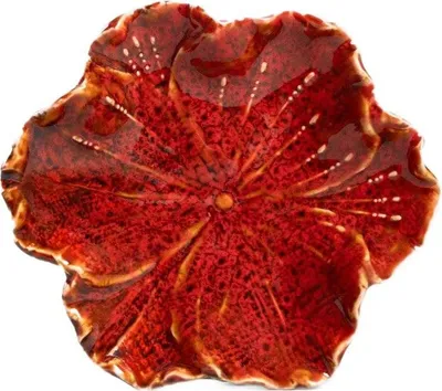 Zdjęcie produktu dla HOMLA Taca dekoracyjna EDME ceramicza czerwona 13x11,5x3 cm