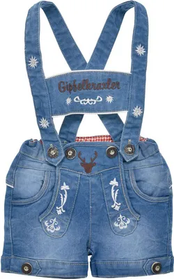 Produktbild von BONDI Baby Jungen Jeans Latzshort "Gipfelkraxler" 91845 | Blue denim Größe: 116