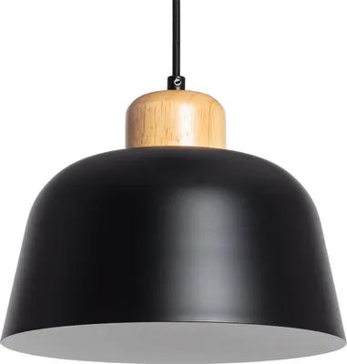 Produktbild von Pendelleuchte aus Metall und Holz Wawak Schwarz