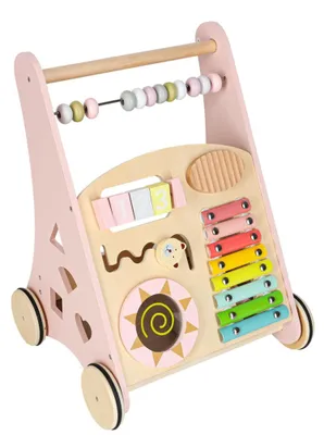 Produktbild von Lauflernhilfe aus Holz mit Abakus, rosa Aktivitätsspielzeug