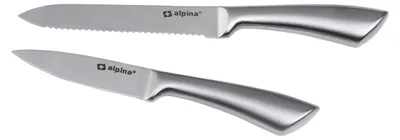Kochmesserset 2-teilig, Edelstahl, 20 & 24 cm, silber