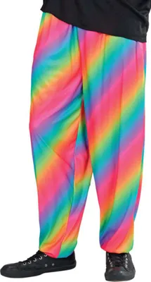 Produktbild von 80er Jahre Baggy Regenbogenhose bunt