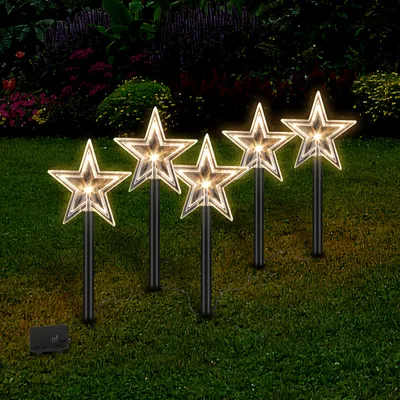 Zdjęcie produktu dla Jopassy zestaw 5 lampek choinkowych choinka LED świecące pałeczki gwiazdki lampki choinkowe