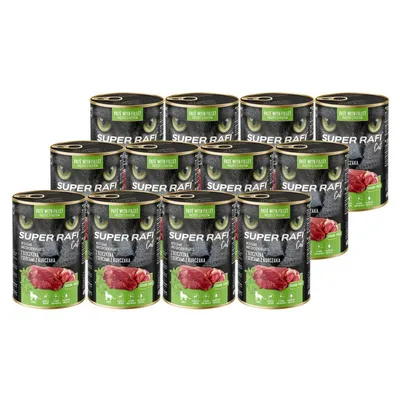 Zdjęcie produktu dla Karma mokra dla kotów Super Rafi Cat z dziczyzną i sercami z kurczaka 12 x 400 g