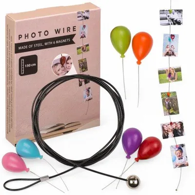 Obrázek produktu pro Ocelový fotografický drát s magnety, 150 cm