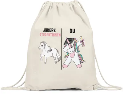 Produktbild von Andere Studentinnen Du Turnbeutel Gymsack  Pferd Einhorn Geschenkidee Lustig Studentin Studium Hochschule Uni