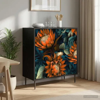 Obrázek produktu pro vidaXL Komoda LOCHEM, černá, s dekorativním vzorem dubu, 69 x 33 x 76 cm