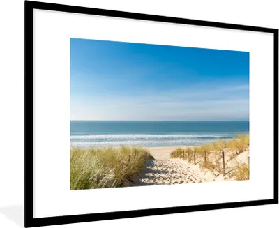 Produktbild von MuchoWow® MuchoWow® Gerahmtes Poster Strand - Meer - Düne - Sand - Sommer 90x60 cm - Poster mit zchwarzem Bilderrahmen - Wanddekoration - Fotos