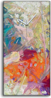 Produktbild von Wanduhr Bürouhr Leinwand Bild Geräuschlos 30x60 Malerei Abstrakte Kunst - weiße Hände
