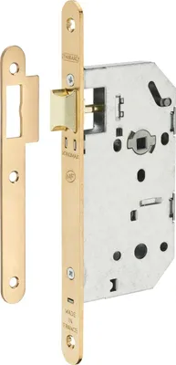 Image de Serrure encastrable Monomax NF pour porte intérieure, axe 50mm, bouts ronds, têtière laitonnée - THIRARD