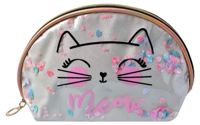 Imagen del producto de Bolso de mano para mujer Clayre & Eef, 22x8x14 cm, color beige, de poliéster, con diseño de gato