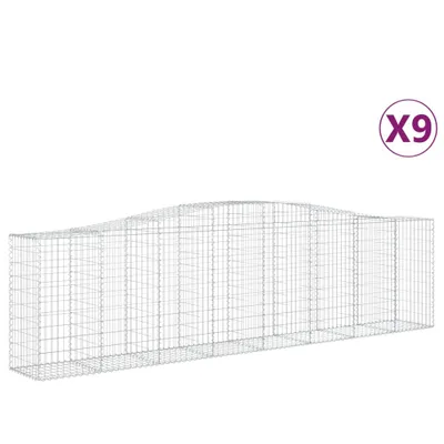 Produktbild von vidaXL Gabionen mit Hochbogen 9 Stk. 400x50x100/120cm Verzinktes Eisen