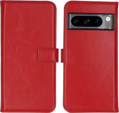 Zdjęcie produktu dla Selencia Genuine Leather Bookcase dla Google Pixel 8 Pro - czerwony
