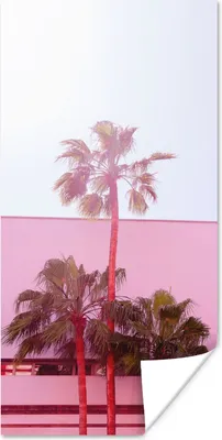 Produktbild von MuchoWow® Poster Palme - Garten Poster - Rosa 60x120 cm - Wandschmuck