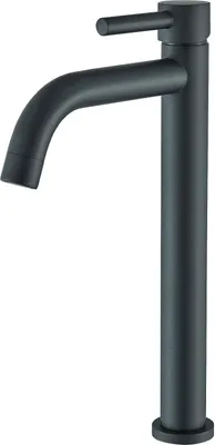Produktbild von Waschtischarmatur Bad Schwarz Wasserhahn Waschbecken Waschtisch Armatur, Hoher Auslauf Einhebelmischer mit Stickgriff für Badezimmer aus Messing mit Keramikkartusche