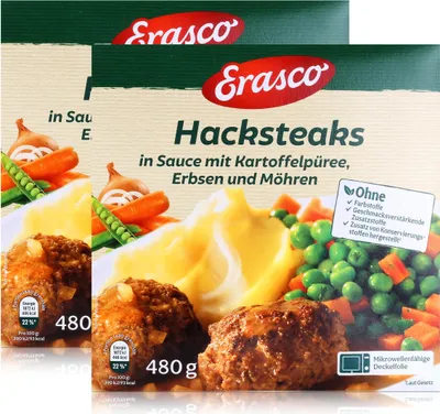 Produktbild von Erasco Hacksteaks 480g Fertigessen (2er Pack)