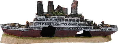Produktbild von Titanic Wreck Schiff Dekoration, Ausgefallenes Ornament für Aquarien, Ideal für Unterwasserlandschaften,27*9,5*5,2 cm