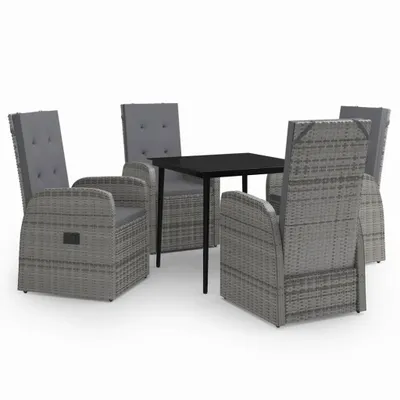 Obrázek produktu pro vidaXL 5dílný zahradní jídelní set s polštáři Grey