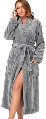 Produktbild von Omgoods - Damen Fleece-Bademantel mit Schulterkragen und Taschen